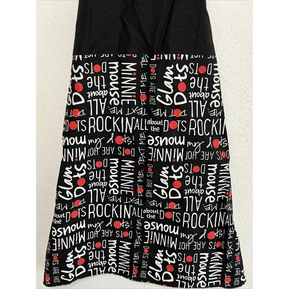 Disney Minnie Mouse Apron Rockin All The Dots Black‎ Red Graphic Kitchen New